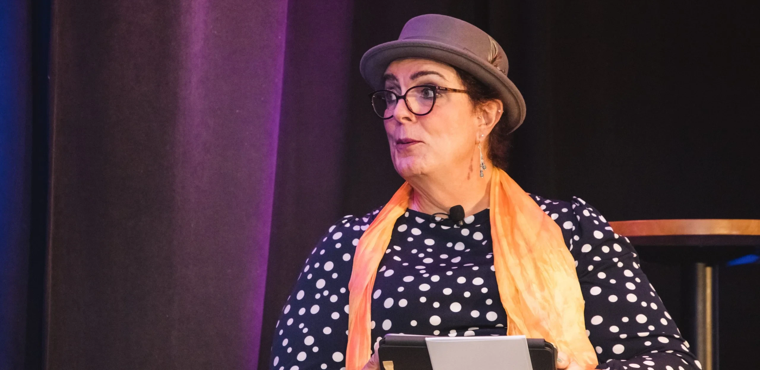 Joanne Lockwood speaking at a conference panel